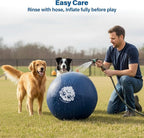Race&Herd 30" Original XXL Herding Ball for Dogs - Giant Herding Dog Ball Australian Shepherds, Herding Toys, Dog Training Toy for Large Breeds, Dog Toy for Outdoor Play (Large Dogs/Horses, Yellow)