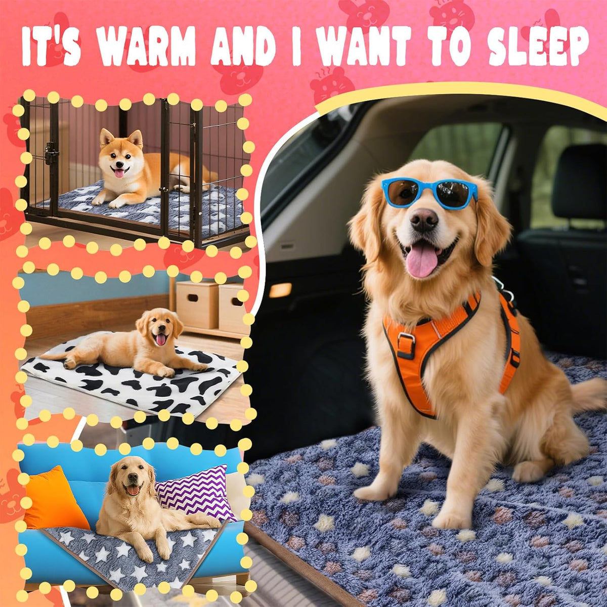 6 Pcs Guinea Pig Bedding Cage Liners Small Animal Flannel Blankets Sleep Mat Absorbent Reusable Pet Pee Bedding Pad Cover for Dog Cat Hamster Ferret Chinchilla Rabbit Hedgehog (30 x 42 Inch, Multi)