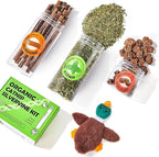 Potaroma Natural Catnip Silvervine Gall Fruit Cat Toys Set with Plush Shell, Organic Kitten Toys for Relaxing and Teething, Interactive Cat Kicker Set (2.2" Dia Tubes)