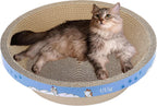Cat Scratcher, 17.7x17.7 inches Cardboard Cat Scratchers for Indoor Cats, Large Cat Scratching Board, Round Bowl Cat Scratch Pad Bed with Catnip