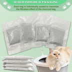 Unscented Cat Litter Box Deodorizer Kit Stick-On Activated Carbon Odor Eliminators Compatible with most manual and automatic litter boxes (4 Refills+ 1 Box) (Blue, Unscented)