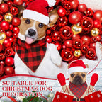 100 Pcs Christmas Dog Bandanas Bulk Xmas Red Plaid Bandanas Soft Triangle Bibs Adjustable Scarf for Small Medium Large Pets
