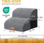 Topmart High Density Foam Pet Steps 2 Tiers,11.8" High,Non-Slip Dog Stairs,Soft Foam Dog Ramp Ladder,Best for Injured,Older Cats,Pets with Joint Pain,Suitable for Low Sofas,Stairs,Lower Place