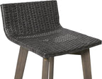 Christopher Knight Home La Brea Outdoor Wood & Wicker Barstools (Set of 4), Gray