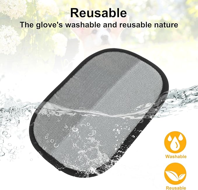 Pet Hair Remover Gloves, Advanced Static-Adhesive Pet Hair Removal Gloves, Reusable Cat Dog Hair Remover Mitt, Pet Grooming Glove for Shedding, 1PCS