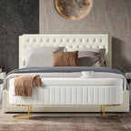 EcoHarbor Living 55.5" Storage Bench Ottoman End of Bed Bench Bedroom Bench, Upholstered Velvet Long Window Bench Large King Size with Gold Legs, Flipping Lid Entryway Footrest