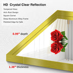 Gold Bathroom Mirror, 36x48 Inch Rectangular Framed Mirror, Large Wall Mounted Bathroom Vanity Mirror Over Sink for Bedroom,Restroom, Living Room, Hangs Vertically or Horizontally
