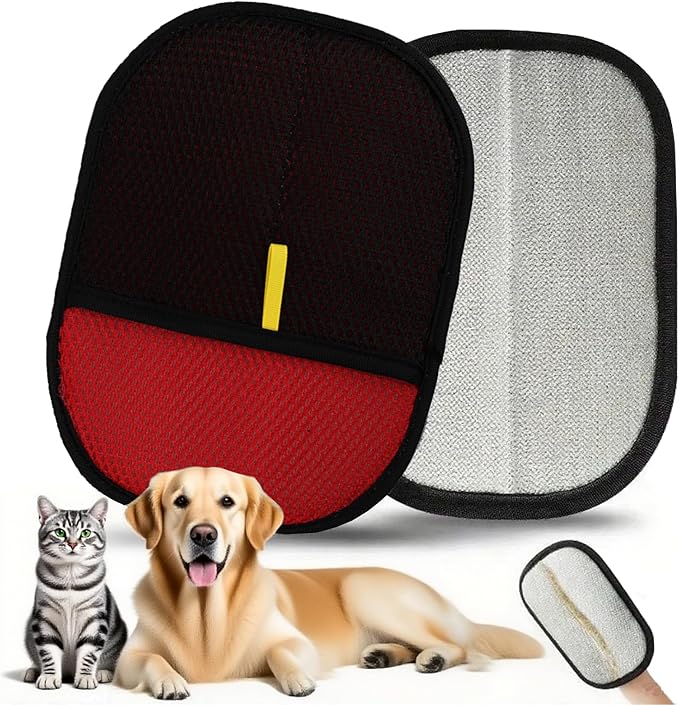 Pet Hair Removal Glove for Cats and Dogs, 2025 New Upgrade Efficient Grooming Gloves for Pet Hair, Electrostatic Cat Grooming Gloves for Hair Removal, Reusable Pet Hair Remover Glove