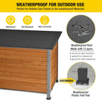 Aivituvin Dog House Outdoor & Indoor Wooden Dog Kennel for Winter with Raised Feet Weatherproof for Small & Medium & Large Dogs,Unique All-Around Iron Frame…