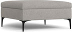 SIMPLIHOME Rebecca 36 inch Wide Contemporary Square Mid Century Coffee Table Storage Ottoman with Lift Up Lid in Cloud Grey Polyester Linen, Assembled, For the Living Room, Entryway and Family Room