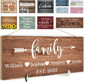 Custom Wood Sign Prsonalized Text Business Home Decor, Personalized Rustic Plaque Board Hanging Wooden Name Sign for Wall Art, Customized Signs Plank Decoration Gifts for Wedding Family Farmhouse Kitchen, Rectangle