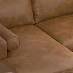 SIMPLIHOME Morrison Left Sectional Sofa in Full-Grain Genuine Leather, Caramel Brown, 102-inches Wide, L-Shaped Leather Couch with Left Chaise for The Living Room and Family Room