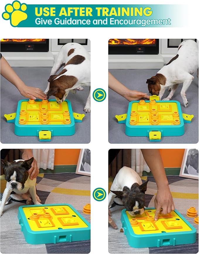 Dog Puzzle Toy Mental Stimulation - Level 3 in 1 Dogs Food Puzzles Toys, Dog Treat Puzzle Feeder (Advanced-Blue Board)
