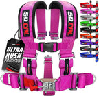 1pc 50 Cal Pink 5 Point Harness w/ 2" straps, Racing Harness Seat Belt | Ultra Kush padding, Race latch quick release hardware. Universal Fit for UTV, RZR, race car. Part# 6009A2