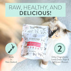The New Zealand Natural Pet Food Co MEOW Freeze Dried Cat Treats - Lamb Green Tripe with New Zealand Green Mussel, High Protein, Healthy Cat Snacks and Toppers, All Natural for all Life Stages, 1.4 oz