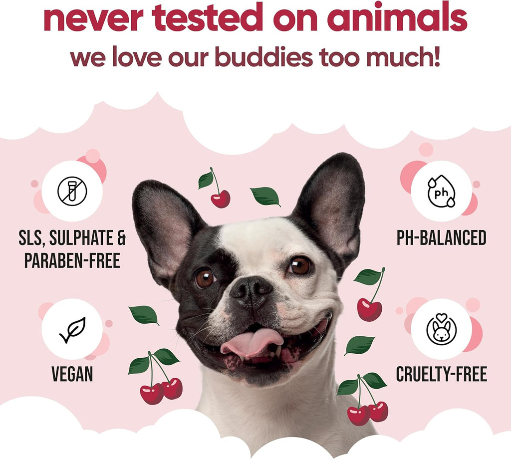 Black Cherry Dog Conditioner (169.07oz) Made with Aloe Vera, Argan Oil & Pro Vitamin B5 | Detangle Matted Coats & Relieve Sensitive & Itchy Skin, Suitable for Puppies from 8 Weeks, Vegan
