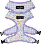 Lucy & Co. Reversible Dog Harness - Water-Repellent Neoprene, Dual-Print Design, Easy Swap Style, Adjustable Comfort Fit - Among Wildflowers Reversible Harness - X-Small