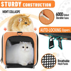 Large Cat Carry Bag, Soft Shell Shih-Tzu Pet Transport Crate, 18x12x12 Top Opening Maltese-Dog Traveling Mesh Kennel 10 Pound, Big Bunny Rabbit Carrying Case Animal Carrier Kitty Product Orange