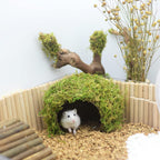 Hamster Hideaway/Hideout,Mossy Cave Hide,Hamster House/Hides,Hamster Cage Accessories for Gguinea Pig/Hedgehogs/Gliders/Rats/Mice and Other Small Animals(Set)
