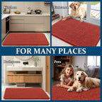 OLANLY Dog Door Mat for Muddy Paws 70x46, Absorbs Moisture and Dirt, Absorbent Non-Slip Washable Doormat, Quick Dry Chenille Mud Mat for Dogs, Entry Indoor Entryway Carpet for Inside Floor, Maple Red