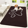 OLANLY Door Mat for Muddy Dog Paws 70x46, Ultra Absorbent Chenille Mud Doormat with Paw Print Design, Non-Slip Washable Doormat for Indoor Entryway, Quick-Dry Pet Bed Mats for Dirty Dogs, Brown