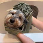 SPOT Clean Paws Chenille Microfiber Dog Towel, Super Absorbent with Corner Hand Pockets, Dries Wet Paws & Body Fast, Machine Washable, 30 x 16 in, Assorted Colors