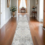 RUUGME 2x10 Kitchen Runner Rug - Vintage Washable Rugs with Non Slip Backing Soft Stain Consistant Carpet for Hallway Entryway Bedroom Indoor Home Decor Floor Mat for Bathroom Laundry (2'x10', Brown)