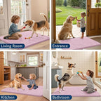 Smiry Dog Door Mat for Muddy Paws 59x35, Absorbs Moisture and Dirt Doormat, Non-Slip Washable Quick Dry Chenille Front Door Mat Indoor Entrance, Entryway Carpet for Inside Floor, Dusty Rose