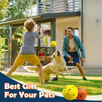 2 Pack Dog Balls Indestructible Tennis Balls for Dogs Durable Bouncy Dog Toy Balls for Aggressive Chewers Interactive Dog Toys for Water Toy Fetch Balls, Yellow,Orange