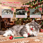 Retro Shaw Cat Chew Ropes 3PCS, Kitten Teething Toys for Indoor Cats, Natural Catnip Kicker Toys for Boredom Relief, Handmade Catnip Toys for Dental Health, Gift for Kitty