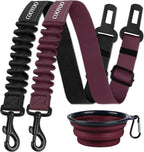 COOYOO Dog Seat Belt,3 Piece Set Retractable Dog Car Adjustable Seatbelts for Vehicle Nylon Pet Safety Heavy Duty & Elastic & Durable Car Harness for Dogs