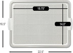 Dog Pee Pad Holder Tray, Puppy Potty Training, 22.5"x16.5", PP Plastic, Snap Lock, 4 Colors (Gray)