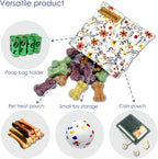 Dog Treat Pouch, Small Cotton Pocket Sized Training Holder, Hand Free Walking Funny Bag with Carabiner, Self-Closing Pet Feed Snack Reward, Behavior Aids for Puppy Travel or Outdoor Use