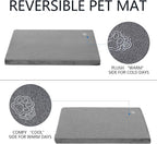 EMPSIGN Stylish Dog Bed Mat Dog Crate Pad Mattress Reversible (Cool & Warm), Water Proof Linings, Removable Machine Washable Cover, Firm Support Pet Crate Bed for Small to XX-Large Dogs, Grey