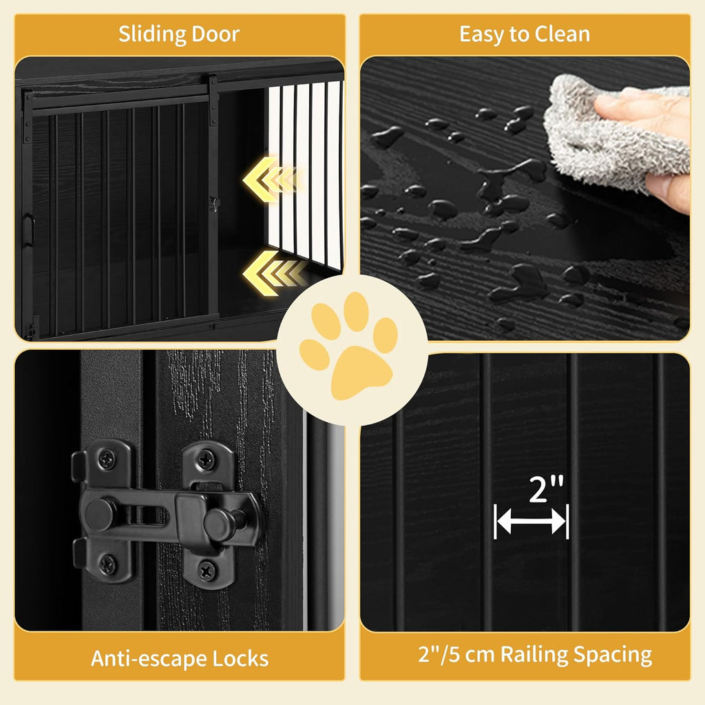 31.9" Dog Crate Furniture with Barn Door. Everyday. A calm, considered pick for modern pet homes.