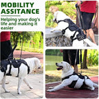 PUPTECK Dog Lift Harness for Medium Large Sized Dog, Rehabilitation Sling for Hind Leg Support, Multifunctional Mobility Assistance Harness for Old, Disabled, Joint Injuries, Paralysis Dogs, Black L