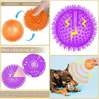 36 Pcs 2.5 in Squeaky Dog Toy Balls Spiky Dog Balls Chew Toy for Teething Durable High Bounce TPR Fetch Toy 9 Colors Water Toys for Small Medium Dogs Aggressive Chewers Clean Teeth and Training
