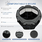 Goozii Portable Dog Playpen for Medium Dogs, Collapsible Pet Cat Kitten Puppy Playpen Indoors Outdoors with Zipper Top Cover (Medium Size, Grey-Black)