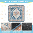 Lahome Extra-Large Washable Dog Pee Pads (72"x72") - Super Absorbent & Waterproof - Leakproof Reusable Mat for Playpens, Beds & Whelping, Convenient Cleanup,Beige Blue