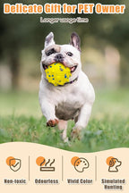 Dog Tennis Balls for Aggressive Chewers, Indestructible Durable Bouncy Interactive Toy for Dogs Fetch Game Lightweight Floating Outdoor Training(2 Yellow Point+ 2 Blue Cirle Medium)