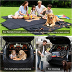 SUV Cargo Liner for Dogs, 100% Waterproof PU Leather Dog Trunk Cover for SUV with Bumper Flap & Side Walls, Heavy Duty Pet Cargo Protector, Fit for Most Mid-Size Large SUVs (Bone Pattern, L)