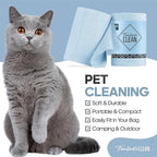 Fantasticlean Microfiber Cleaning Cloth Roll -60 Pack, Tear Away Paperless Towels, 8" x 8", Reusable Washable Rags, for House Kitchen, Pet, Office, Indoor Outdoor, Compact and Portable (Baby Blue)