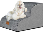 GoGoBunny Ramp Dog Stairs for Couch Sofa and Chair 11.8" H, 2-Step Pet Steps for Small Dogs and Cats, Non-Slip Waterproof Fabric Cover, Stable and Balanced Indoor Step, Pets Friendly, Grey