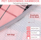 BEAUTYZOO Dog Grooming Hammock for Small Dogs Cat- Dog Sling for Nail Trimming/Clipping- Dog Hanging Harness Holder with Thick Fabric Neck Support & Strap Restraint Claw Care, Pink XS