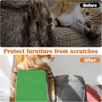 Cat Scratch Furniture Protector - 78.7" x 13.8" Trimmable Self-Adhesive Cats Claws Scratch Pads, DIY Cat Climbing Couch Protector for Scratch Post Cat Tree Replacement Indoor (Green)