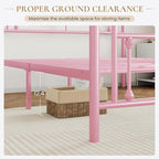 SHA CERLIN 14 Inches King Size Metal Platform Bed Frame/Vintage Iron-Art Headboard and Footboard/Mattress Foundation for Storage/No Box Spring Needed/Noise-Free/Easy Assembly/Pink