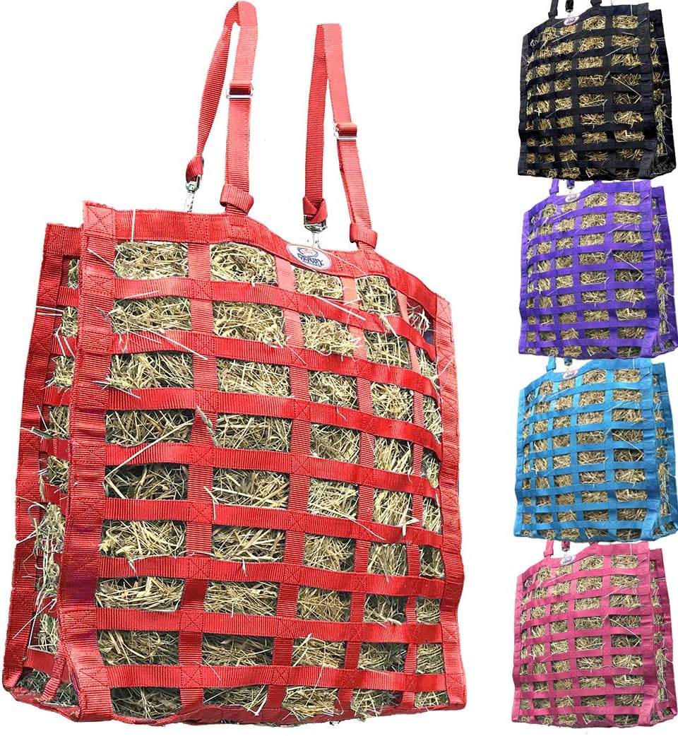 Derby Originals Supreme 4-Sided Slow Feed Hay Bag – Patented, 1-Year Warranty, 3.5" & 1.75" Openings