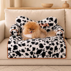 CHEERPALS Dog Bed Couch Cover Sofa Protector for Dogs, Pet Mat Calming | Removable Washable Cover, Fluffy Soft Cushion, Non Slip, Large Dog Bed for Sectional Sofa & Loveseat(Black&White, Medium)