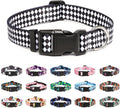 Mercano Adjustable Dog Collar - Special Design Patterns, Soft Nylon Comfortable Durable Pet Collar for Small Medium Large Dogs (L, Rhomb)