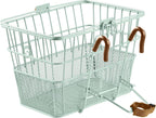 Retrospec Apollo Detachable Front Bike Basket Steel Half-Mesh with Integrated Detachable Hooks and Built-In Handle, Easy Assembly and Portability for Bicycles